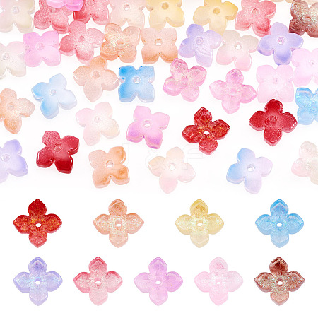 50Pcs Dyed & Heated Glass Bead Caps GLAA-TADJ0001-15-1