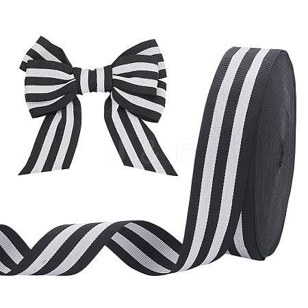 Polyester Stripe Ribbons SRIB-WH0011-326F-1