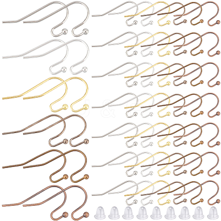 SOFPLATE 300Pcs 6 Colors Brass Earring Hooks KK-SP0001-37-1