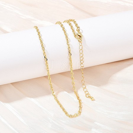 2.5MM Brass Cable Chain Necklaces NJEW-L356-04G-1