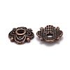 4-Petal Tibetan Style Alloy Flower Bead Caps TIBE-S222-R-NR-2