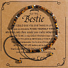 Vintage Beaded Tiger Eye Adjustable Bracelet with Card HM3299-10-1