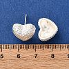 Brass Textured Stud Earrings EJEW-A143-02B-S-5