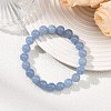 Natural Peru Angelite Round Beads Stretch Bracelets for Women Men BJEW-JB13863-2
