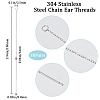 SUNNYCLUE 30 Pairs 304 Stainless Steel Chain Stud Earring Findings STAS-SC0006-55-2
