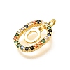 Brass Micro Pave Cubic Zirconia Pendants ZIRC-P123-01G-O02-2