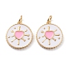 Real 18K Gold Plated Brass Enamel Pendants ZIRC-Z008-11-2