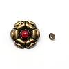 1-Hole Alloy & Turquoise Buttons PALLOY-WH0092-16A-AB-1