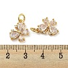 Brass Micro Pave Clear Cubic Zirconia Pendants KK-G490-25G-3