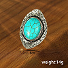 Vintage Style Oval Synthetic Turquoise Rings EF8160-4