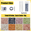 SUNNYCLUE 80G 8 Style Cylinder Seed Beads SEED-SC0001-27-2