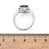 Brass & Purple Heart Cubic Zirconia Finger Rings for Women CU-CBA7E55-14P-5