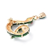 Rhinestone Snake Aolly Brooch with Enamel JEWB-V002-17C-2