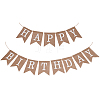 1 Set Word Happy Birthday Linen Hanging Banners Flags AJEW-SP0001-51C-1