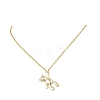 Alloy Bear Pendant 304 Stainless Steel Cable Chain Necklaces for Women NJEW-JN05739-2