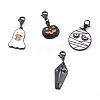 Halloween Theme Alloy Enamel Pendants Set HJEW-JM00437-1