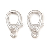 Brass Micro Pave Clear Cubic Zirconia Swivel Lobster Claw Clasps KK-P353-01P-1