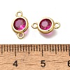 Brass Cubic Zirconia Connector Charms KK-Q043-24G-03-3