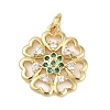 Rack Plating Brass Micro Pave Cubic Zirconia Pendants KK-H509-03G-01-1