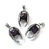 Natural Amethyst Round Pendants G-K339-03AS-09-1