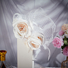 Bridal Mesh Veil Floral Cloth Hair Combs MRMJ-WH0077-096-4