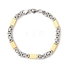 304 Stainless Steel Rectangle Link
Chain & Byzantine Chains Bracelets for Women Men BJEW-F527-08B-GP-4