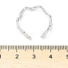 Non-Tarnish 304 Stainless Steel Wave Open Cuff Ring for Women RJEW-I085-13P-02-4