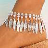 Bohemian Alloy Feather Tassel Anklets for Women FS-WGC85CC-04-1