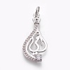 Brass Micro Pave Cubic Zirconia Pendants ZIRC-O026-21-NR-2