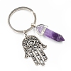 Natural Amethyst Pendant Keychains RELI-PW0001-075O-1