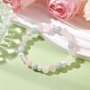 Natural Mixed Gemstone & Pearl Round Beaded Stretch Bracelets for Women BJEW-JB11041-4