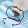 Polyester Cord Braided Bead Bracelets for Women BJEW-L698-01G-01-2