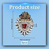 5Pcs Sacred Heart Plastic & Rhinestone Beading Appliques PATC-FG0001-79-2