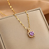 Colorful Rhinestone Pendant Necklace Minimalist Style Fashion Jewelry ED3152-2-1