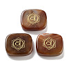 Natural Carnelian Rectangle with Chakra Sign Figurines Display Decorations DJEW-K025-02A-1