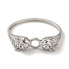Brass Pave Clear & Green Cubic Zirconia Leopard Hinged Bangle for Women BJEW-K246-19C-P-2