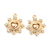 Brass Micro Pave Cubic Zirconia Charms KK-E090-32G-1