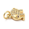 Rack Plating Brass Micro Pave Cubic Zirconia Charms KK-K270-17G-3