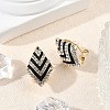 Brass Rhinestone Stud Earrings EJEW-P301-02G-4