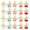 20Pcs 5 Colors Rose Butterfly Resin Pendant Decoration HJEW-GO00218-1