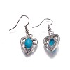 Synthetic Turquoise Dangle Earrings EJEW-F207-01P-3