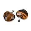 Natural Tiger Eye Pendants G-A281-02P-04-2