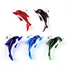 Handmade Silver Foil Lampwork Pendants LAMP-T023-15-1