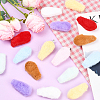 40Pcs 8 Colors Double Face Wool Fibre Cabochons FIND-SC0020-31-5