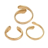 304 Stainless Steel Teardrop Open Cuff Rings for Women RJEW-C095-06G-3