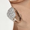Brass Micro Pave Cubic Zirconia Cuff Open Rings RJEW-C163-03A-P-3