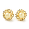 Brass Micro Pave Clear Cubic Zirconia Stud Earrings EJEW-H014-05G-1