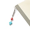 Dyed Synthetic Turquoise Cross Pendants Bookmarks AJEW-JK00184-2