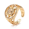 Sun with Eye Cubic Zirconia Crystal Wide Band Ring for Women ZIRC-C025-07G-3