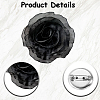 1Pc Flower Polyester Brooches JEWB-CN0001-08B-5